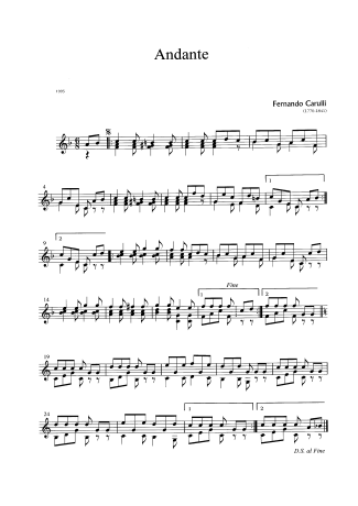 Ferdinando Carulli  score for Acoustic Guitar