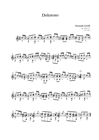 Ferdinando Carulli Doloroso score for Acoustic Guitar