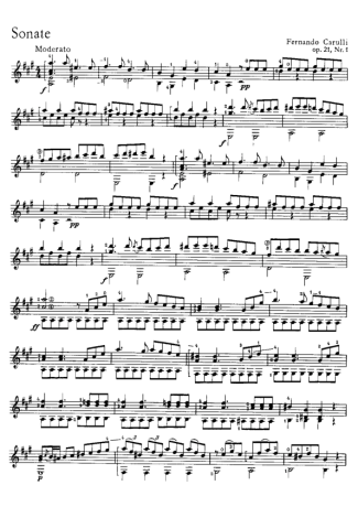Ferdinando Carulli Sonate (Op 21 Nr 1) score for Acoustic Guitar