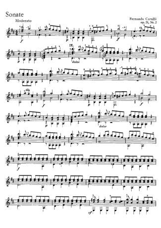 Ferdinando Carulli Sonate Op 21 Nr 2 score for Acoustic Guitar