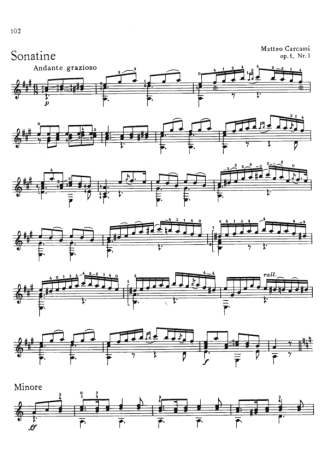 Ferdinando Carulli Sonatine (Op 1 Nr 3) score for Acoustic Guitar