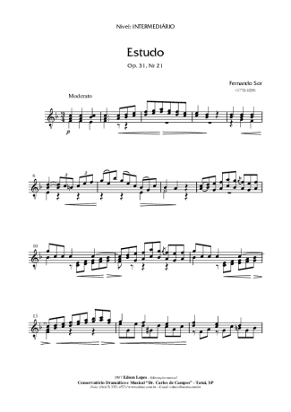 Fernando Sor  score for Acoustic Guitar