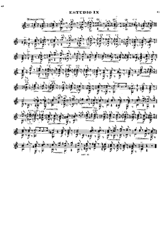 Fernando Sor Etude Op31 Nr20 (Segovia Nr9) score for Acoustic Guitar