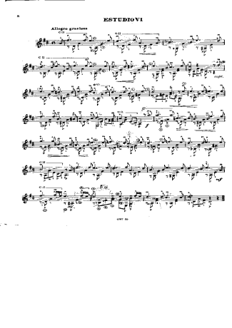 Fernando Sor Etude Op35 Nr17 (Segovia Nr6) score for Acoustic Guitar