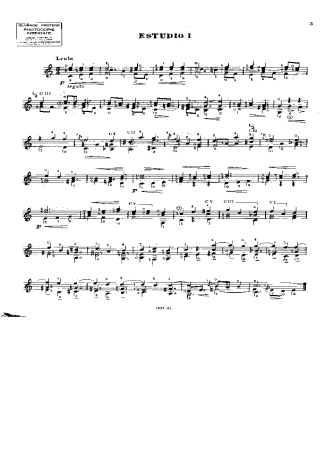 Fernando Sor Etude Op6 Nr8 (Segovia Nr 1) score for Acoustic Guitar