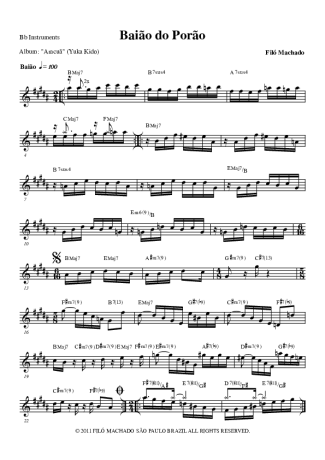 Filó Machado Baião Do Porão score for Tenor Saxophone Soprano (Bb)