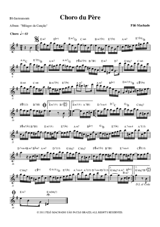 Filó Machado Choro Du Père score for Tenor Saxophone Soprano (Bb)