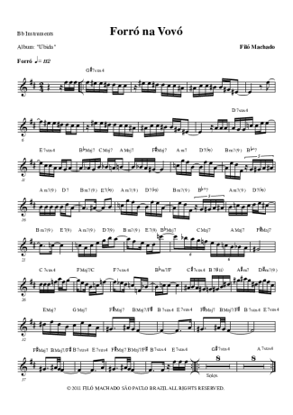 Filó Machado Forró Na Vovó score for Tenor Saxophone Soprano (Bb)