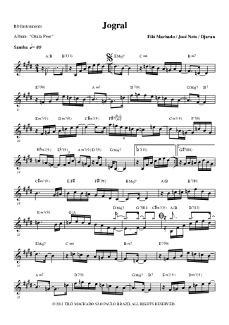 Filó Machado Jogral score for Tenor Saxophone Soprano (Bb)