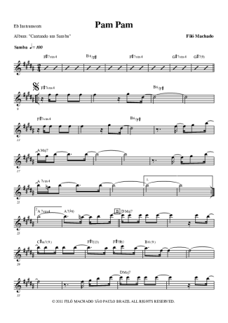 Filó Machado Pam Pam score for Alto Saxophone