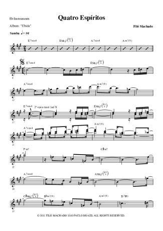 Filó Machado Quatro Espíritos score for Alto Saxophone