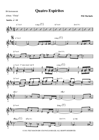 Filó Machado Quatro Espíritos score for Trumpet