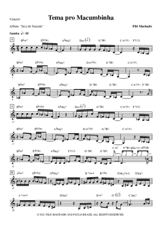 Filó Machado Tema Pro Macumbinha score for Clarinet (C)