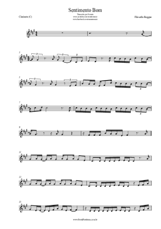 Filosofia Reggae Sentimento Bom score for Clarinet (C)