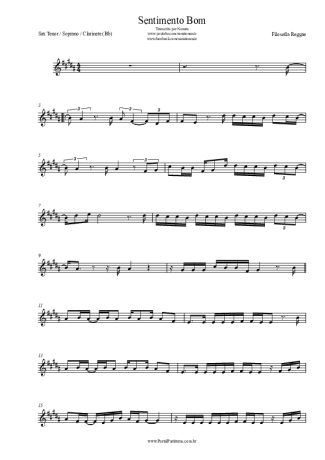 Filosofia Reggae Sentimento Bom score for Tenor Saxophone Soprano (Bb)