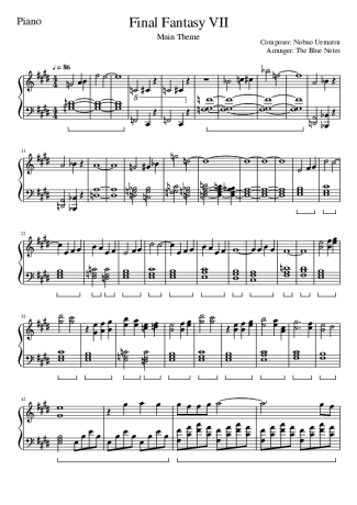 Final Fantasy  score for Piano