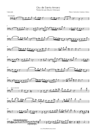 Flavio Venturine Céu De Santo Amaro (feat.  Caetano Veloso) score for Cello