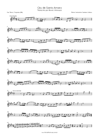 Flavio Venturine Céu De Santo Amaro (feat.  Caetano Veloso) score for Tenor Saxophone Soprano (Bb)