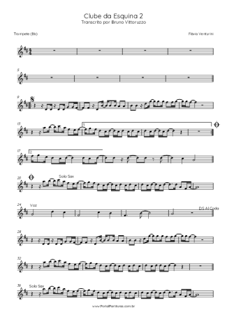 Flavio Venturine Clube Da Esquina 2 score for Trumpet