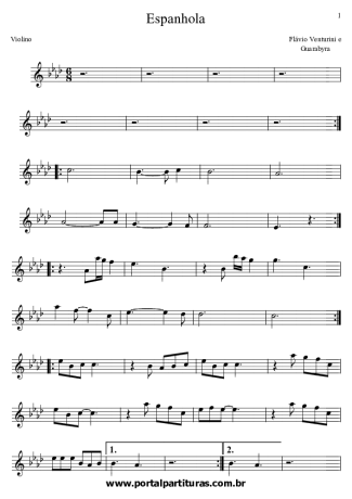 Flavio Venturine  score for Violin