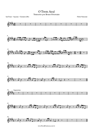 Flavio Venturine O Trem Azul score for Clarinet (Bb)