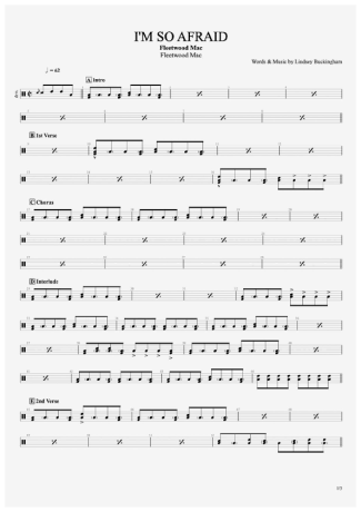 Fleetwood Mac I´m So Afraid score for Drums