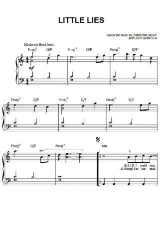 Fleetwood Mac Little Lies score for Piano