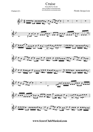 Florida Georgia Line  score for Clarinet (C)