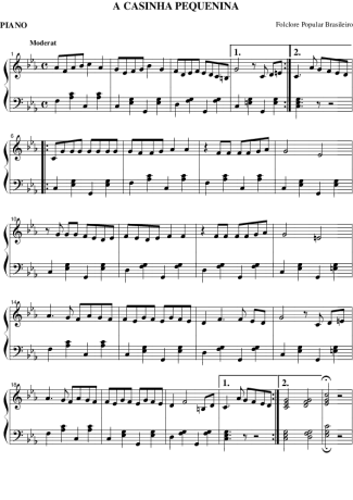 Folclore Brasileiro A Casinha Pequenina score for Piano