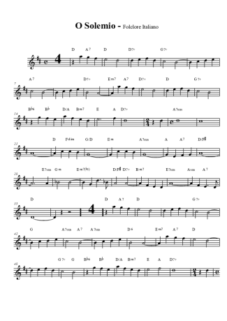 Folclore Italiano O Sole Mio score for Clarinet (Bb)