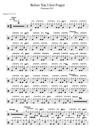 Fontaines D.C  score for Drums