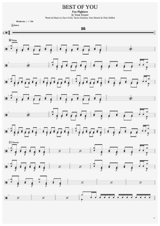 Foo Fighters  score for Drums