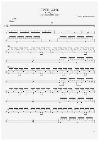 Foo Fighters  score for Drums