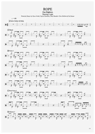 Foo Fighters  score for Drums