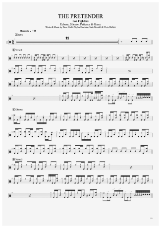 Foo Fighters The Pretender score for Drums