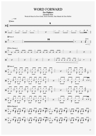 Foo Fighters  score for Drums