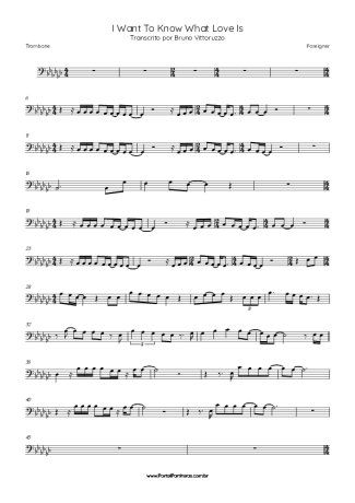 Foreigner  score for Trombone