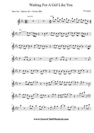 Foreigner  score for Clarinet (Bb)