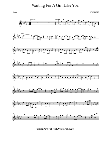 Foreigner  score for Flute