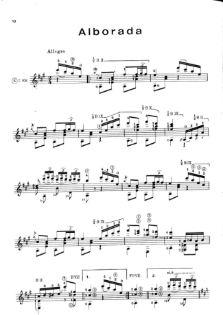 Francisco Tárrega Alborada score for Acoustic Guitar