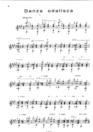 Francisco Tárrega Danza Odalisca score for Acoustic Guitar