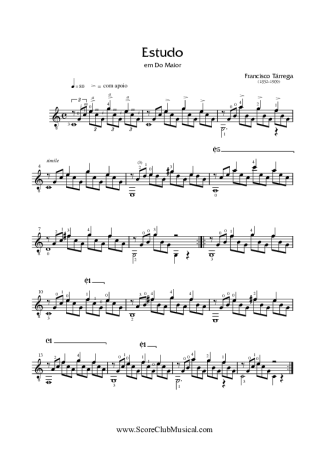 Francisco Tárrega  score for Acoustic Guitar