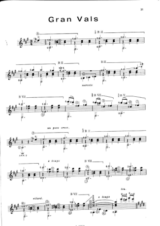 Francisco Tárrega  score for Acoustic Guitar