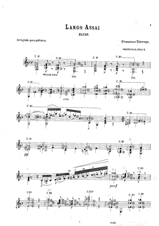 Francisco Tárrega  score for Acoustic Guitar