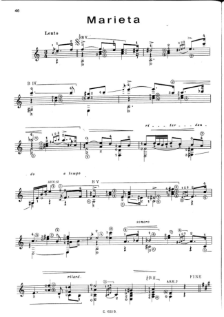 Francisco Tárrega  score for Acoustic Guitar