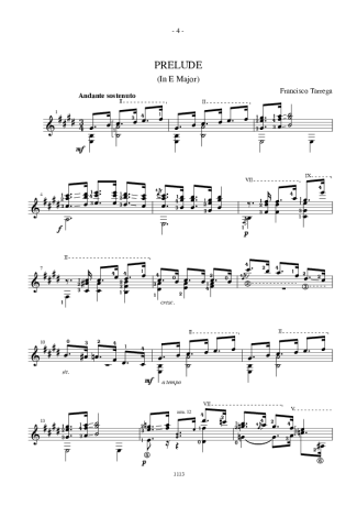 Francisco Tárrega  score for Acoustic Guitar