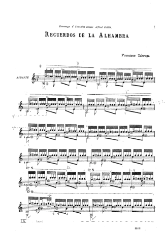 Francisco Tárrega  score for Acoustic Guitar