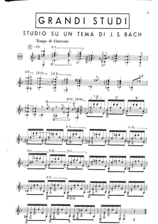 Francisco Tárrega Studio Su Un Tema Di Bach score for Acoustic Guitar