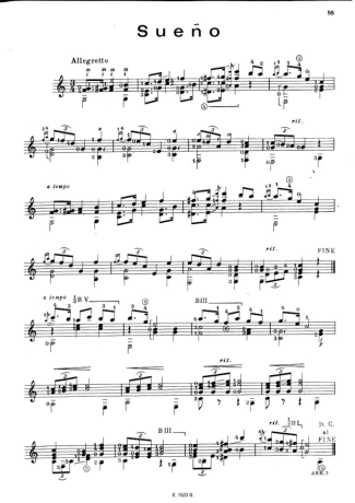 Francisco Tárrega Sueño score for Acoustic Guitar