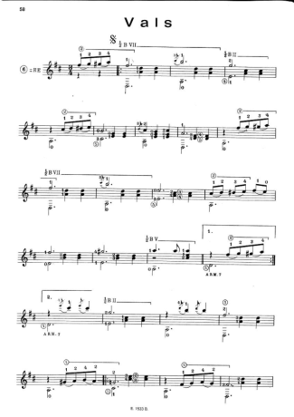 Francisco Tárrega Vals score for Acoustic Guitar